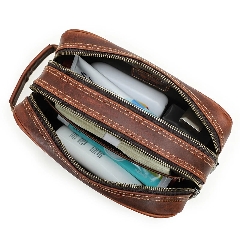 Nécessaire Masculina de Couro Retro Premium !
