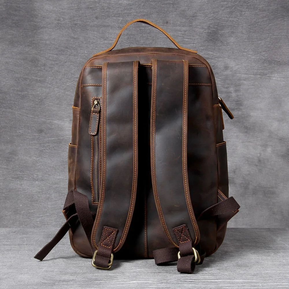Mochila Masculina de Couro Legítimo para Notebook – Modelo Clássico Premium!