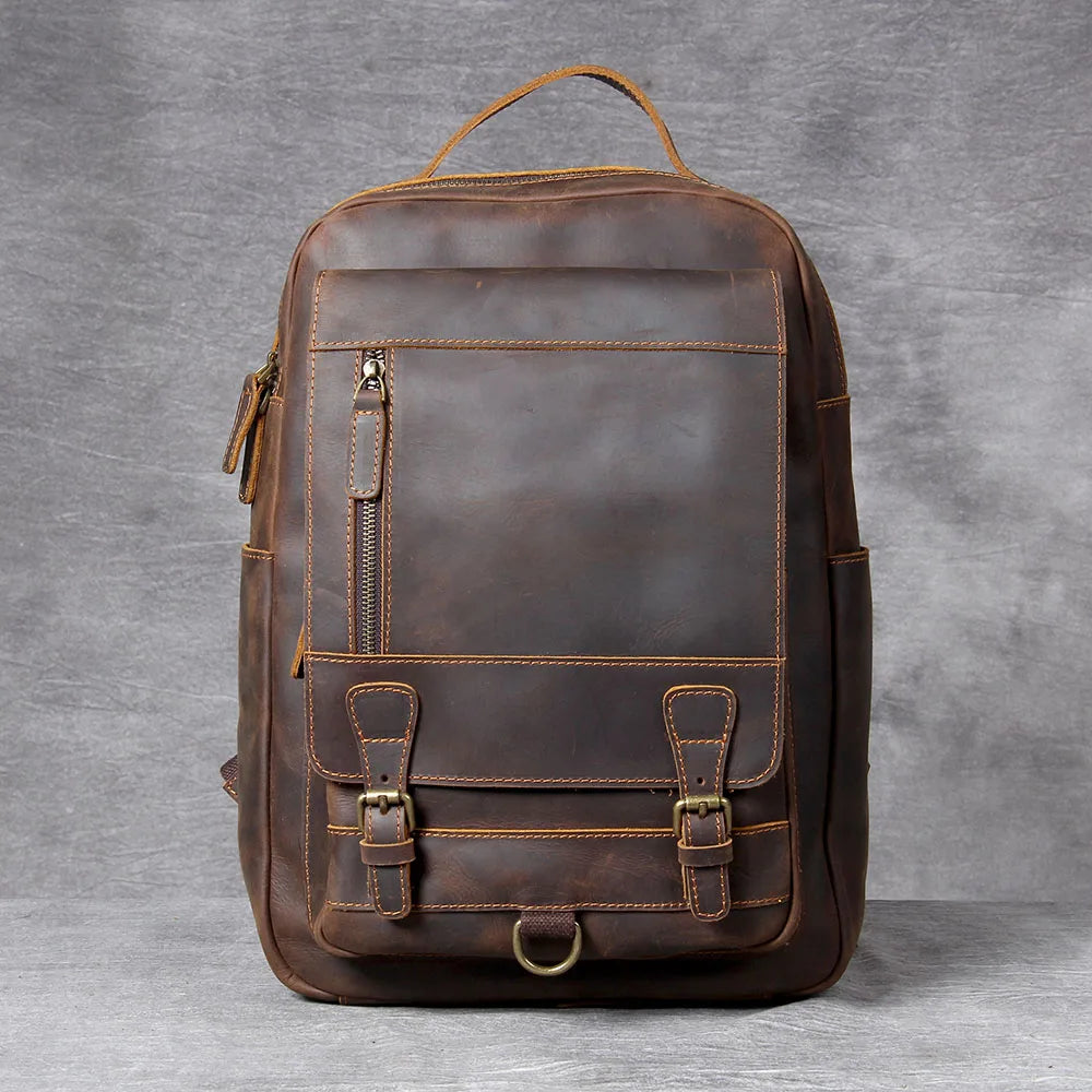 Mochila Masculina de Couro Legítimo para Notebook – Modelo Clássico Premium!