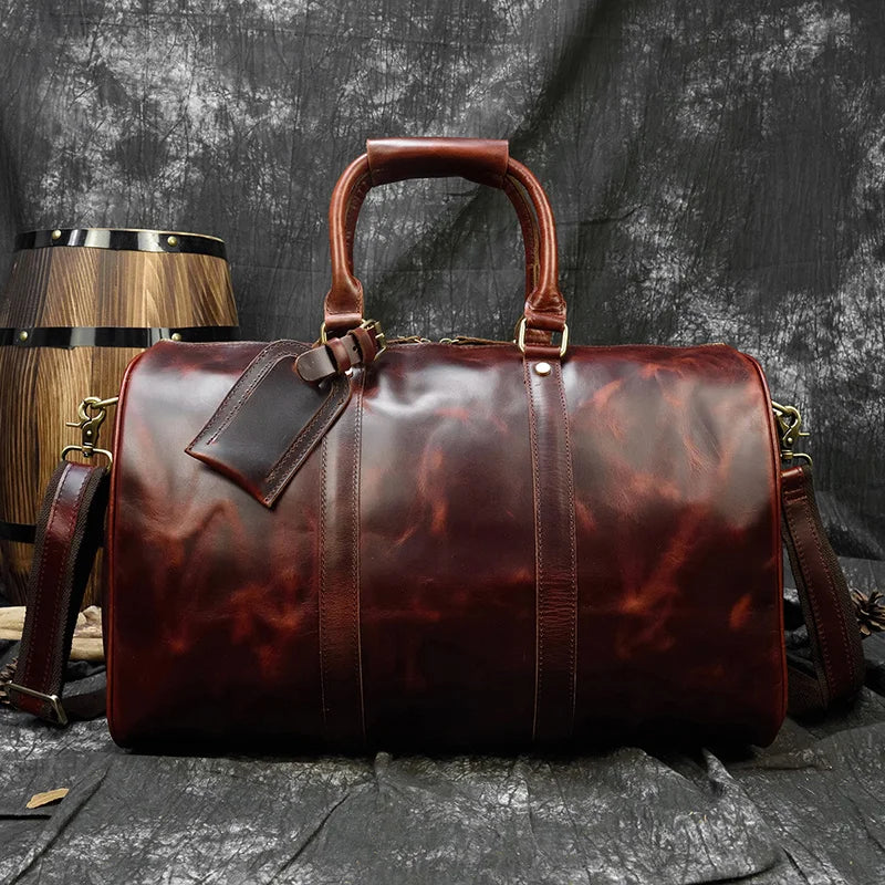 Mala de Viagem de Couro Legítimo – Prime All Red