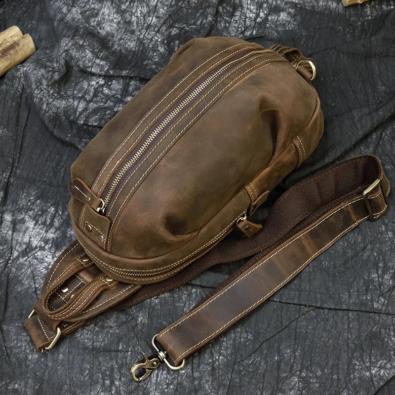 Bolsa Transversal Masculina de Couro Legítimo Vertex
