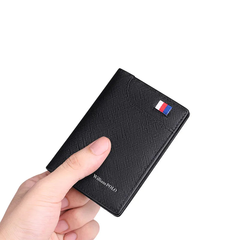 Carteira Masculina de Couro Compacta Porta Cartões William Polo