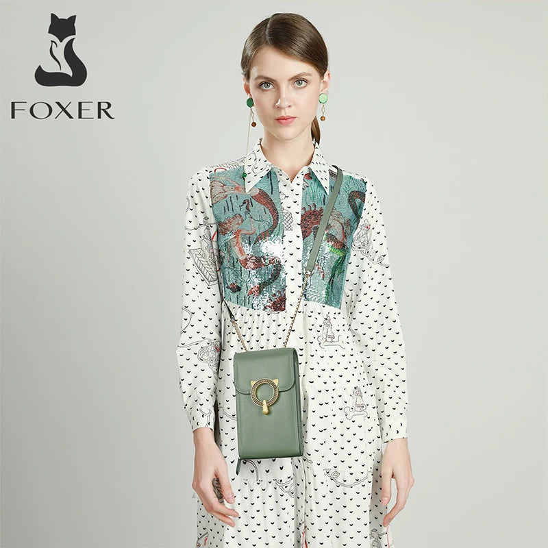 Bolsa Feminina de Couro Legítimo Foxer – Modelo Minimalista Barcelona