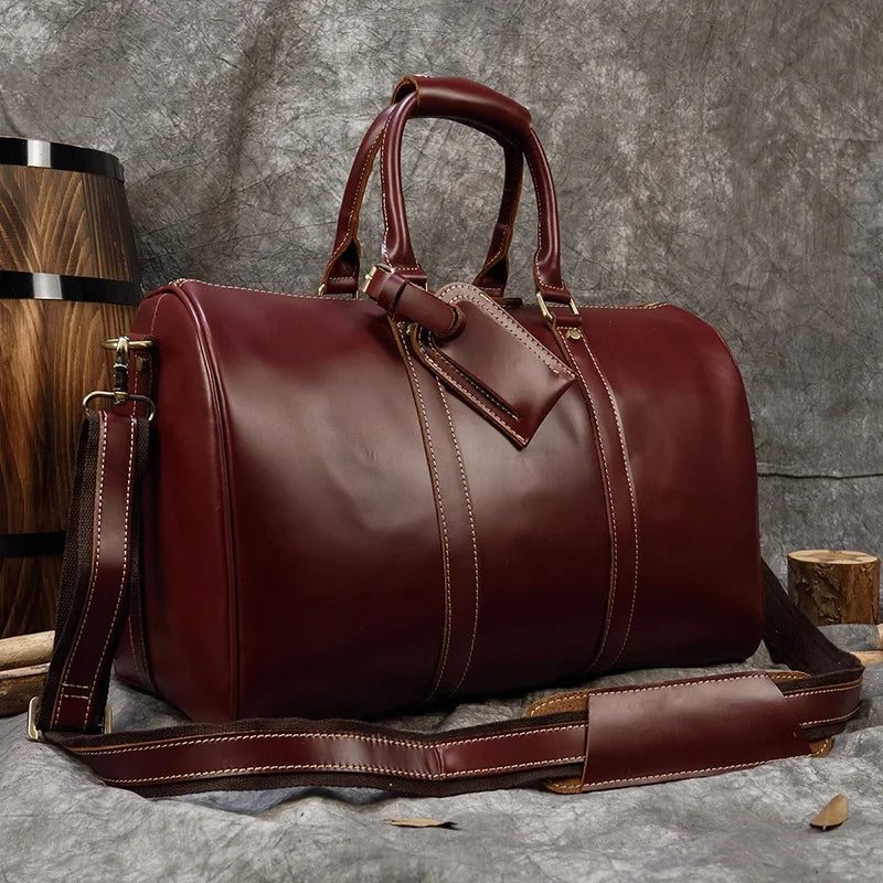 Mala de Viagem de Couro Legítimo – Prime All Red