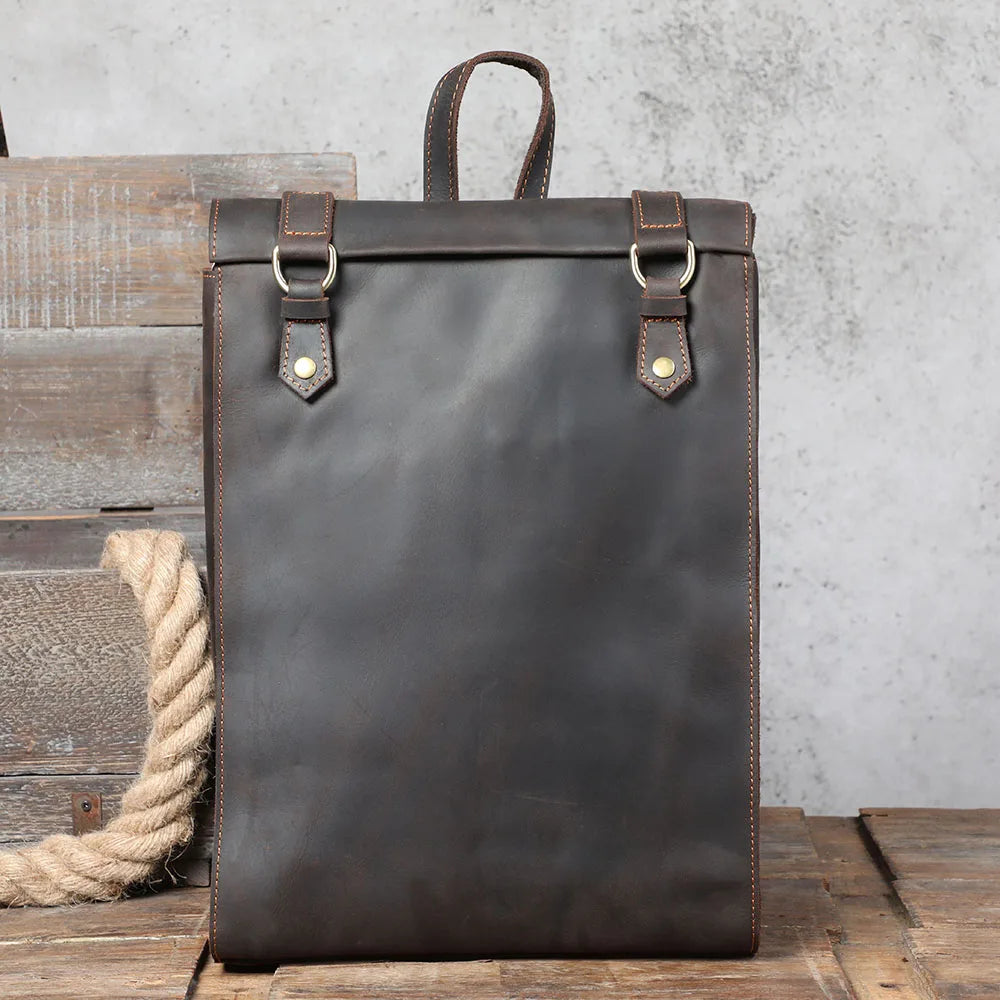 Mochila Masculina de Couro Executiva para Laptop – Modelo Vintage!