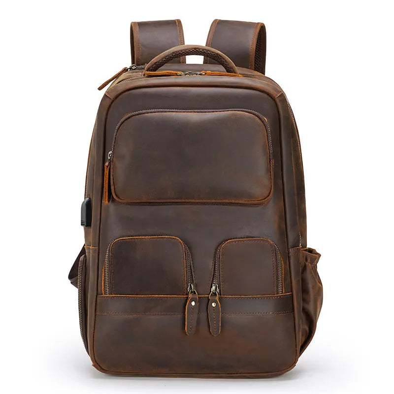 Mochila Masculina de Couro Genuíno para Notebook 17– Modelo Executivo FACILITYVIDA
