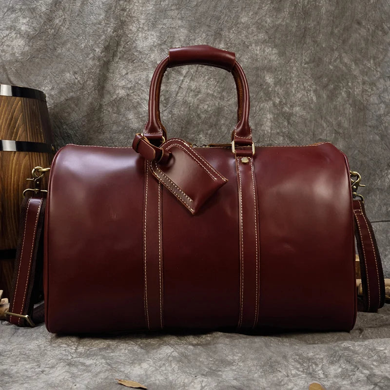 Mala de Viagem de Couro Legítimo – Prime All Red