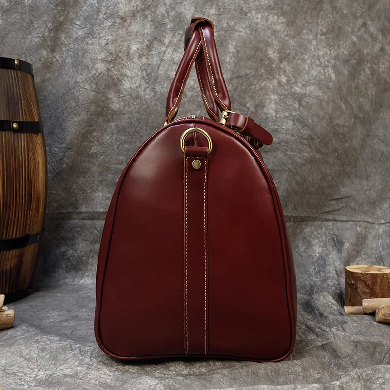 Mala de Viagem de Couro Legítimo – Prime All Red