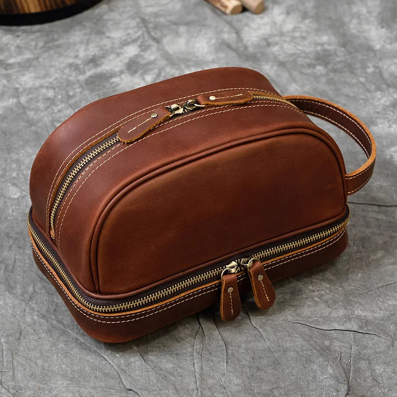 Nécessaire Masculina de Couro Genuíno – Modelo Cowhide