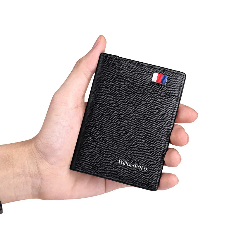 Carteira Masculina de Couro Compacta Porta Cartões William Polo