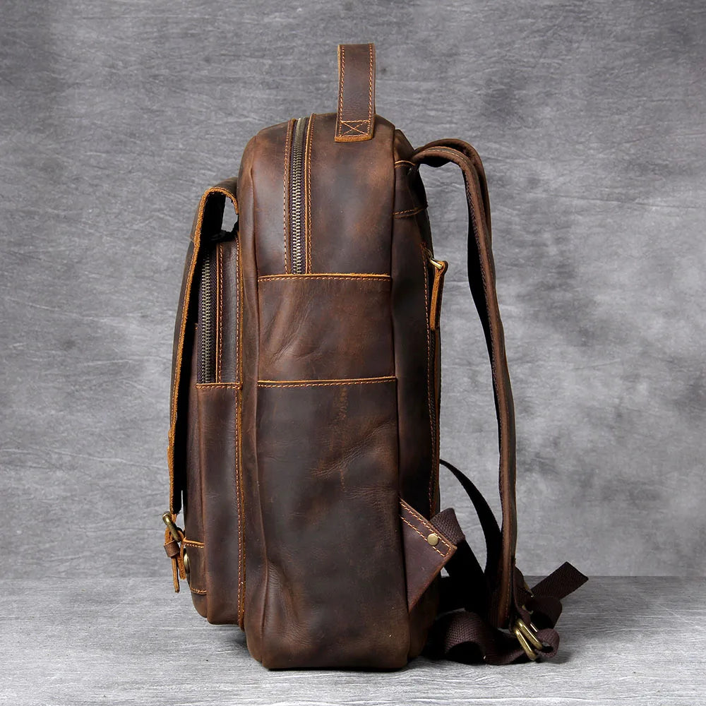 Mochila Masculina de Couro Legítimo para Notebook – Modelo Clássico Premium!