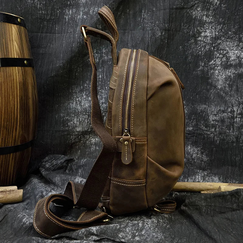 Bolsa Transversal Masculina de Couro Legítimo Vertex