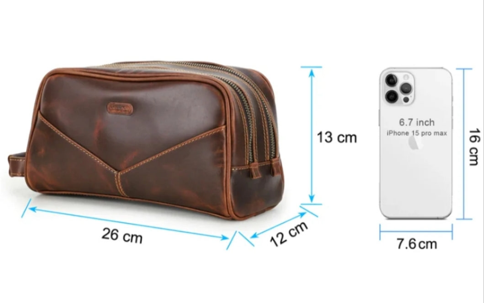 Nécessaire Masculina de Couro Retro Premium !