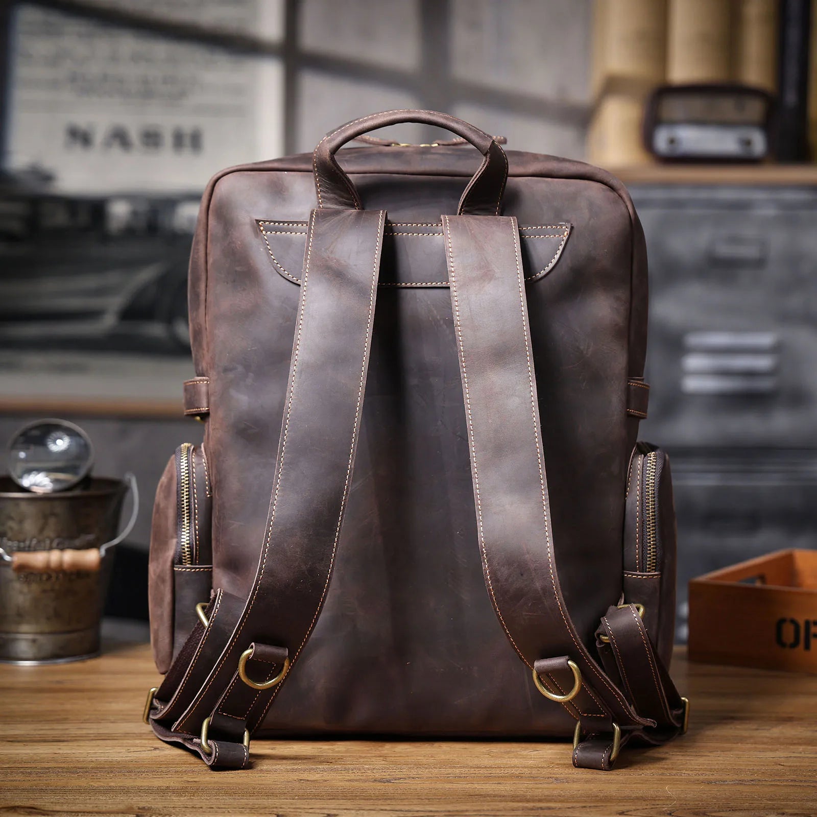 Mochila Masculina de Couro Original para Laptop – Modelo Prestige