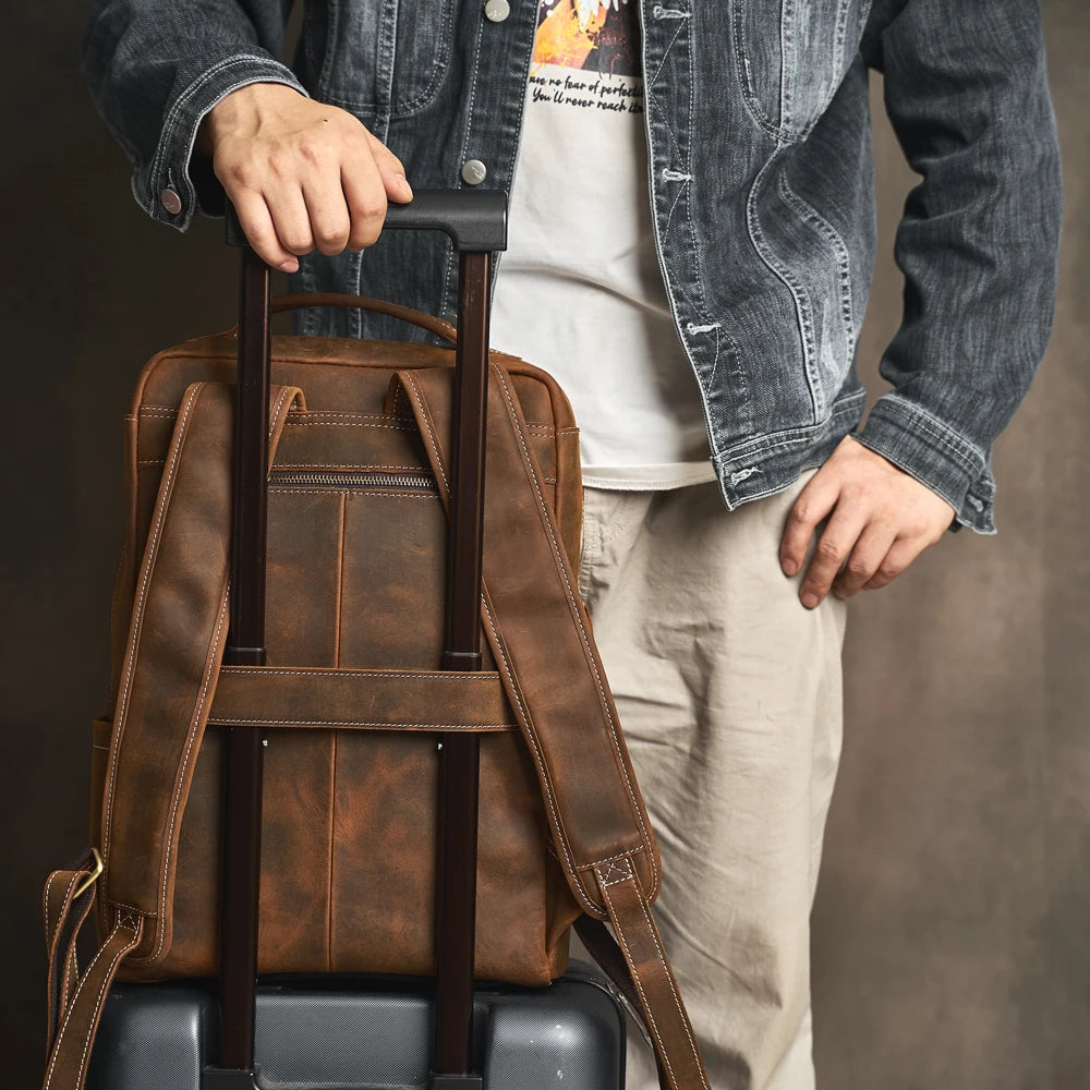 Mochila de Couro para Notebook – Modelo Vintage
