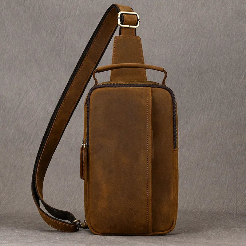 Bolsa Transversal Masculina de Couro Legítimo