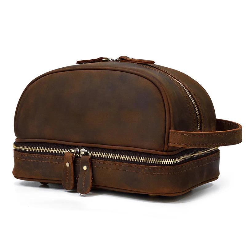 Nécessaire Masculina de Couro Genuíno – Modelo Cowhide
