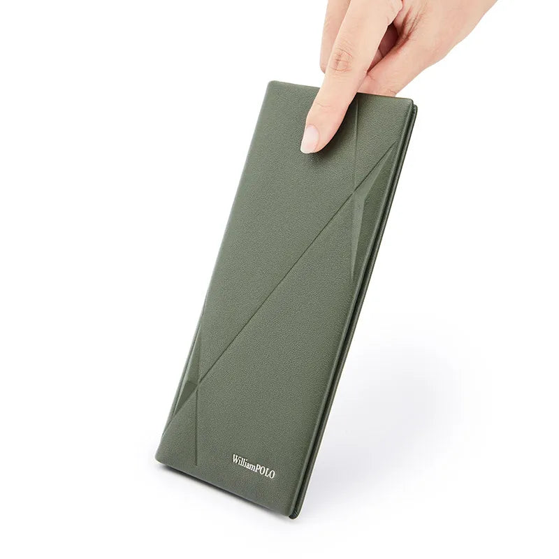 Carteira Unissex Slim de Couro William Polo em 3D