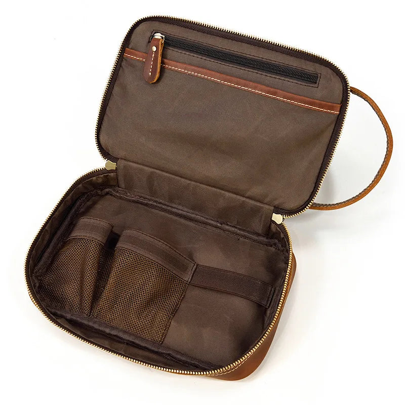 Nécessaire Masculina de Couro Genuíno – Modelo Cowhide