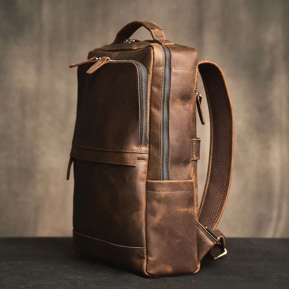 Mochila de Couro para Notebook – Modelo Vintage
