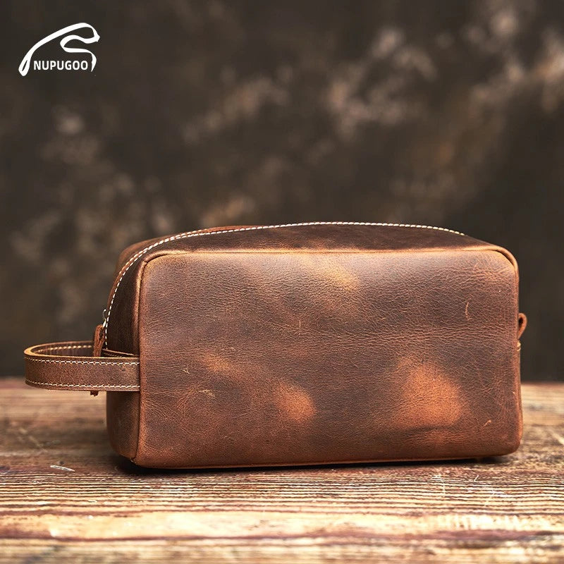 Nécessaire Masculina de Couro Premium – Modelo Vintage Clássico