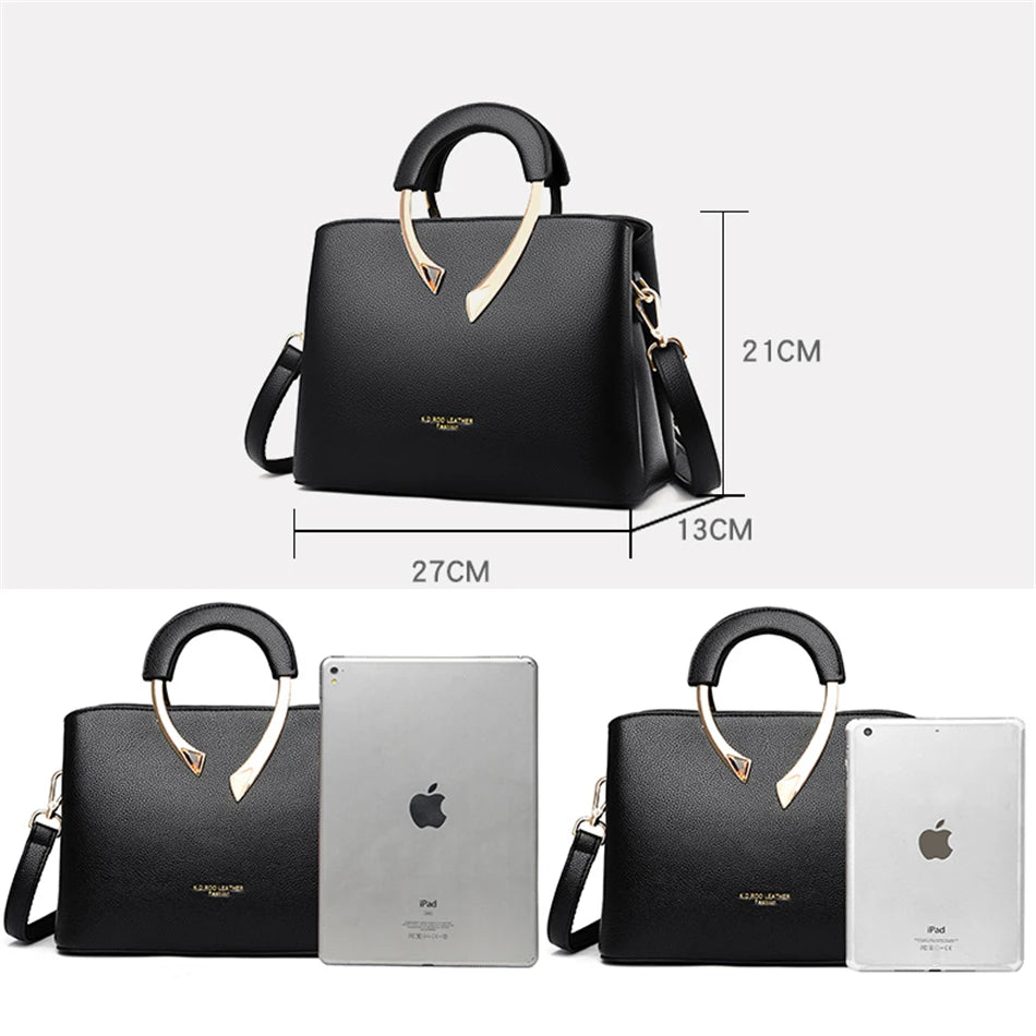 Bolsa Feminina de Couro Genuíno – Modelo Dual Elegance (Mão e Ombro)