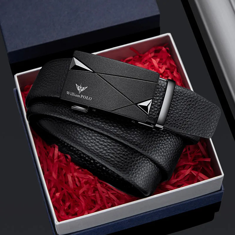Cinto Masculino de Couro Cowhide William Polo Empresarial Premium!