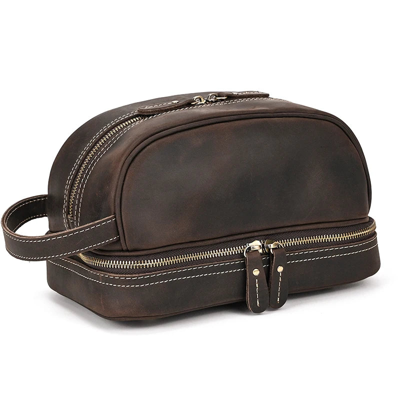 Nécessaire Masculina de Couro Genuíno – Modelo Cowhide
