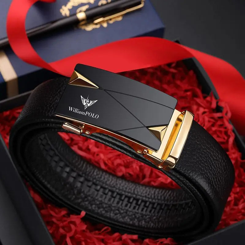 Cinto Masculino de Couro Cowhide William Polo Empresarial Premium!