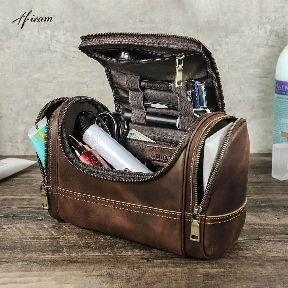 Nécessaire Masculina de Couro Estilo Retrô!