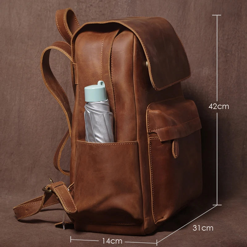 Mochila de Couro Genuíno Vintage Prime