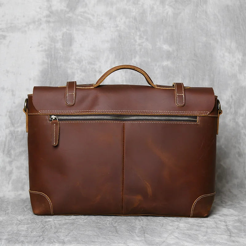 Pasta Masculina de Couro Executiva para Notebook Retro Brow