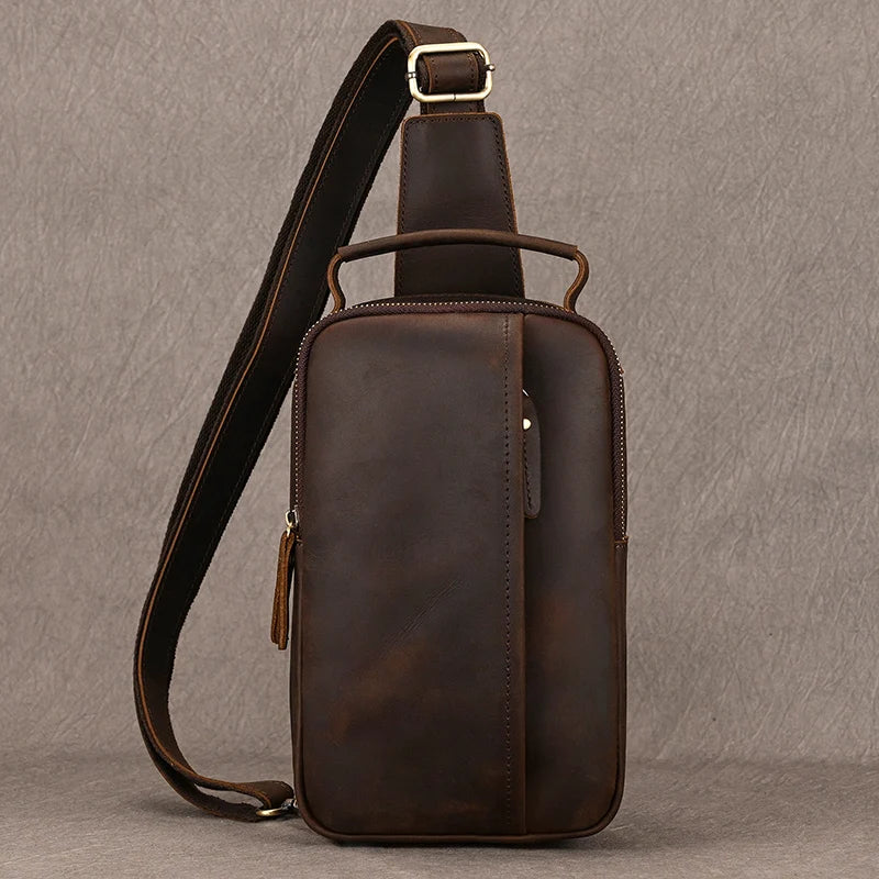 Bolsa Transversal Masculina de Couro Legítimo