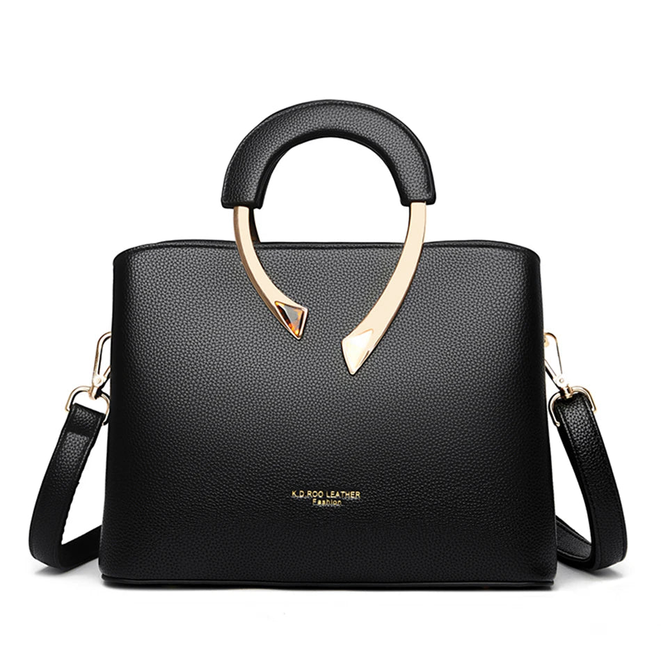 Bolsa Feminina de Couro Genuíno – Modelo Dual Elegance (Mão e Ombro)