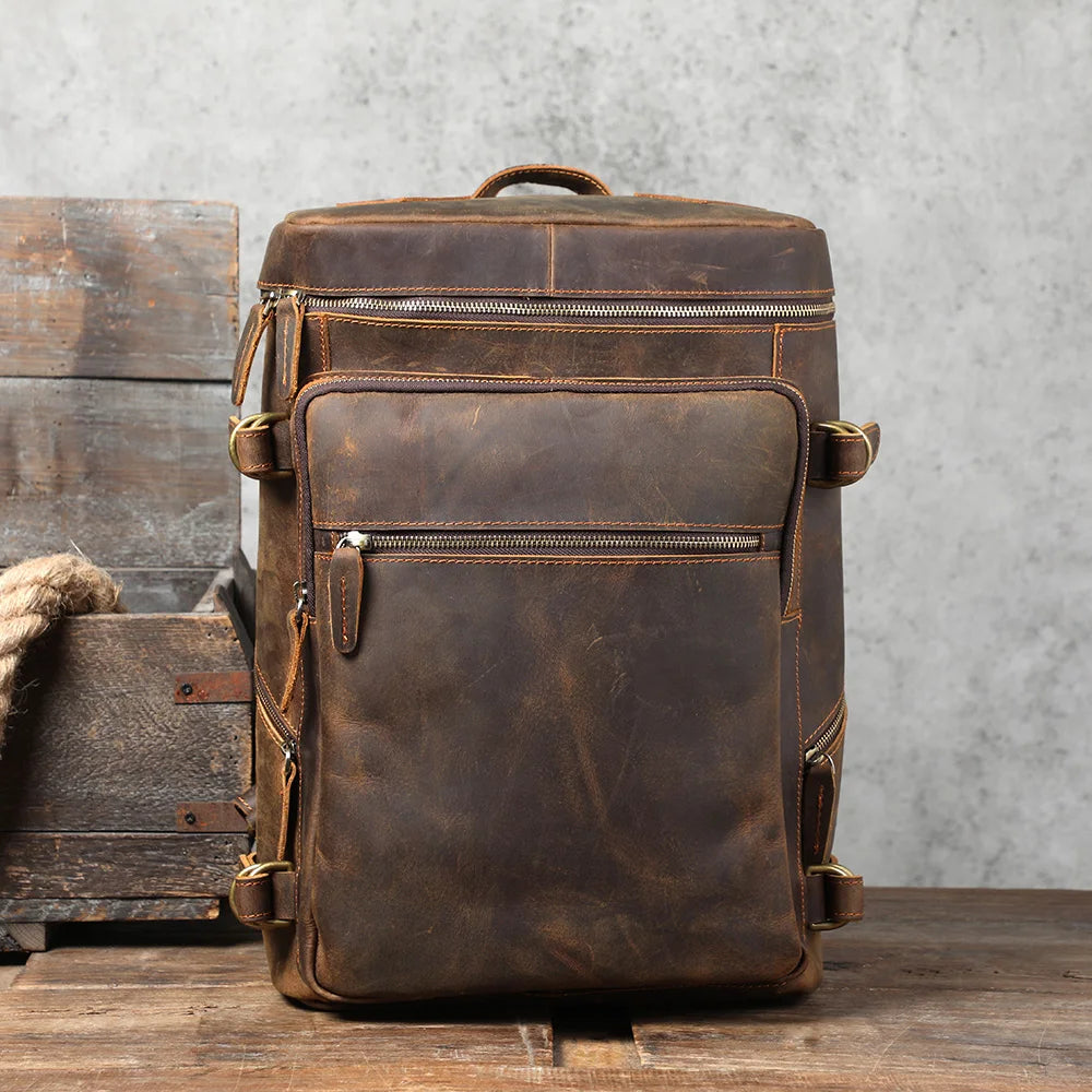 Mochila de Couro Legítimo Prime Traveller