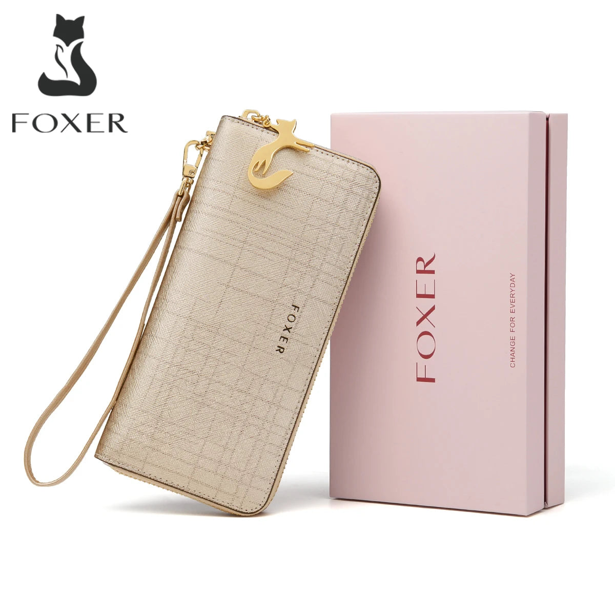 Carteira Feminina de Couro Bifold Foxer – Modelo Long