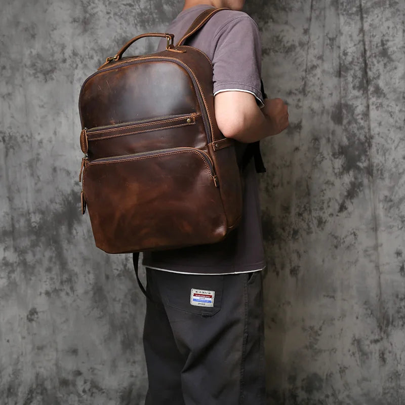 Mochila em Couro Legítimo Vintage Prime