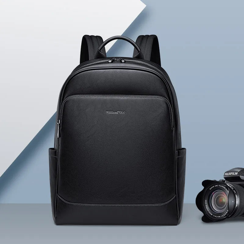 Mochila de Couro para Notebook William Polo - Modelo Casual!