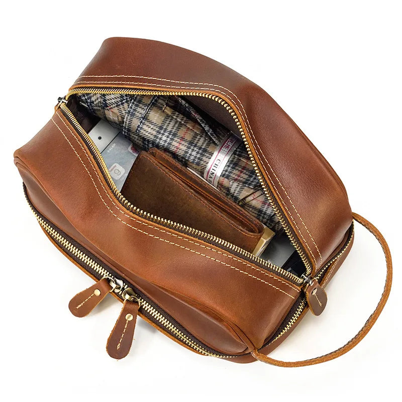 Nécessaire Masculina de Couro Genuíno – Modelo Cowhide