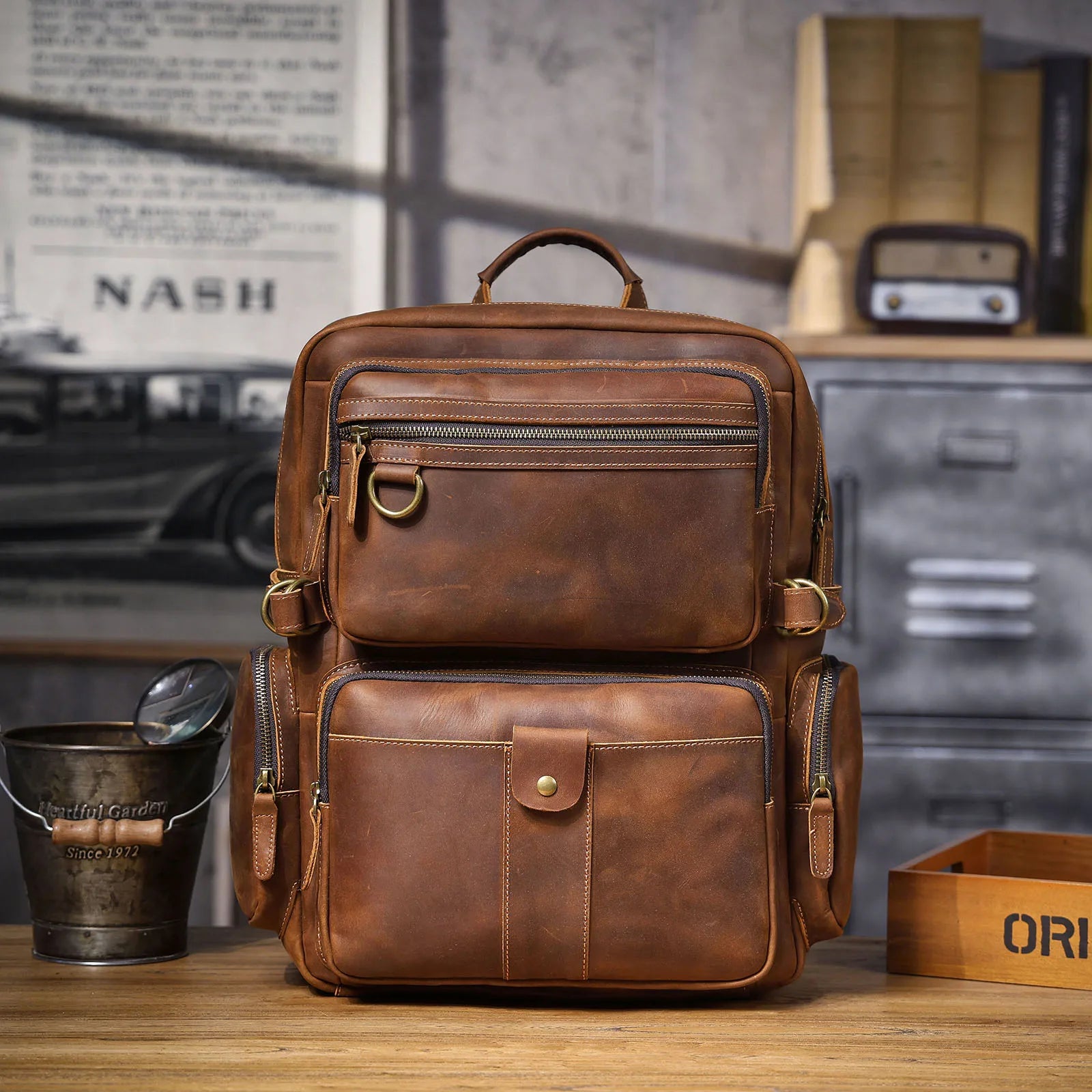 Mochila Masculina de Couro Original para Laptop – Modelo Prestige
