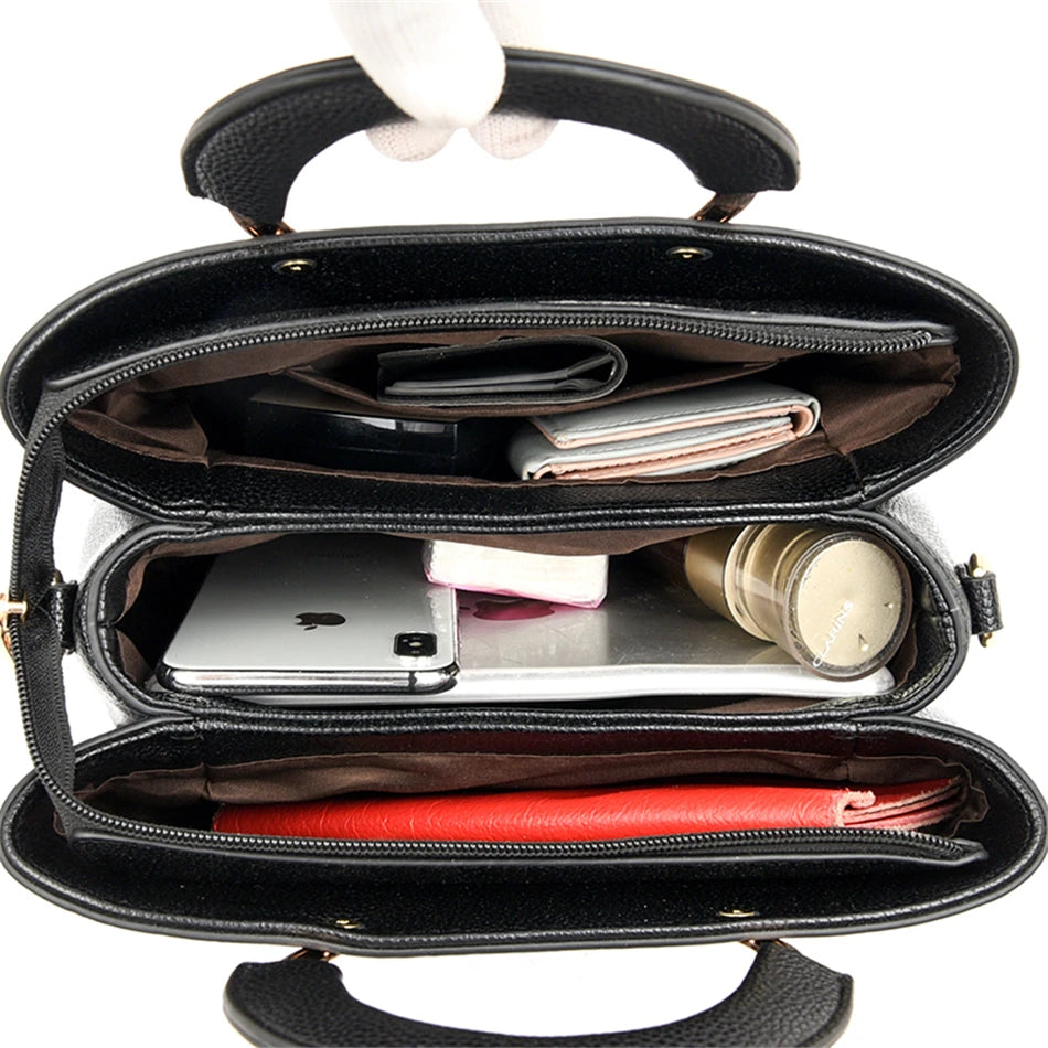 Bolsa Feminina de Couro Genuíno – Modelo Dual Elegance (Mão e Ombro)