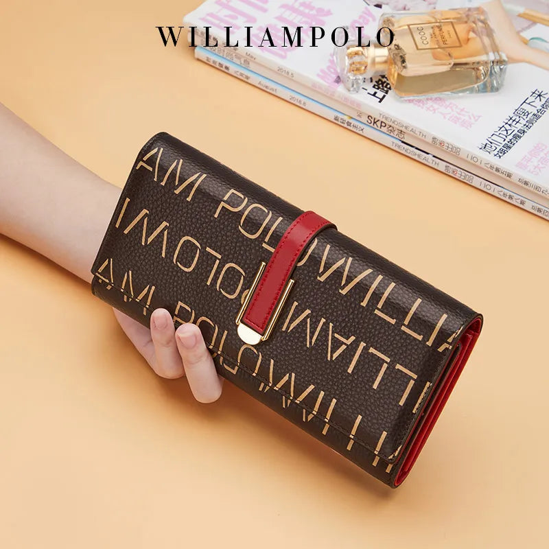 Carteira de Couro Feminina Multi Long William Polo