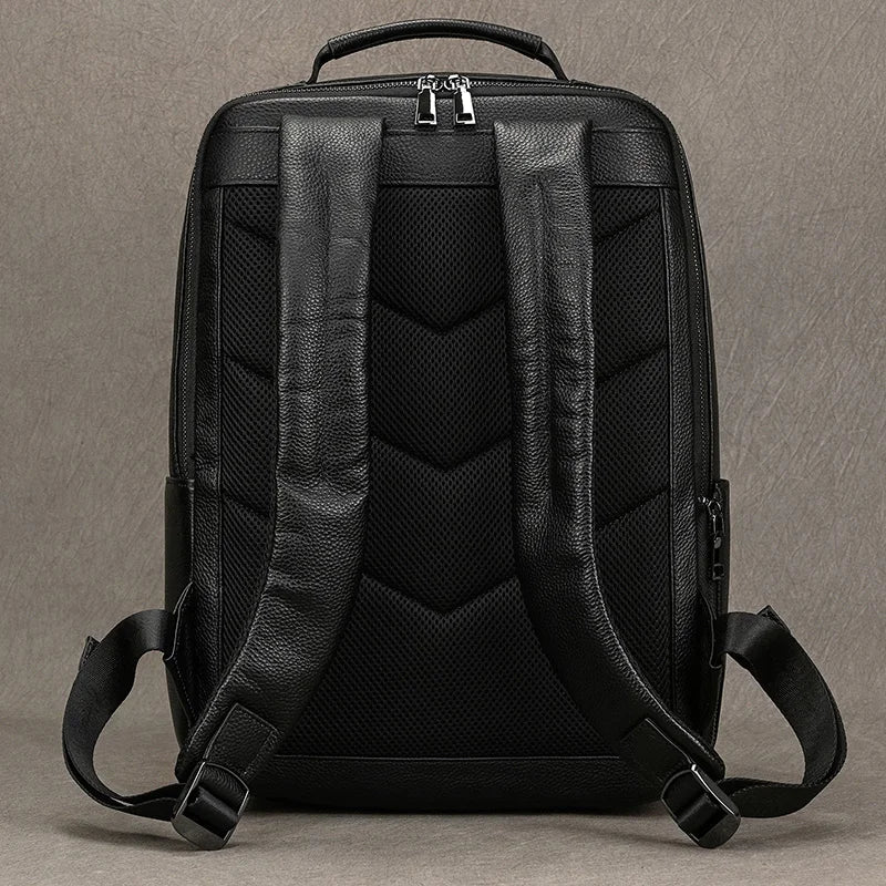 Mochila Executiva de Couro Legítimo All Black Prime