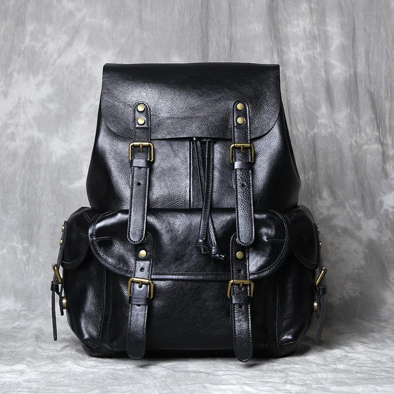 Mochila de Couro Genuíno Retro Horse Prime