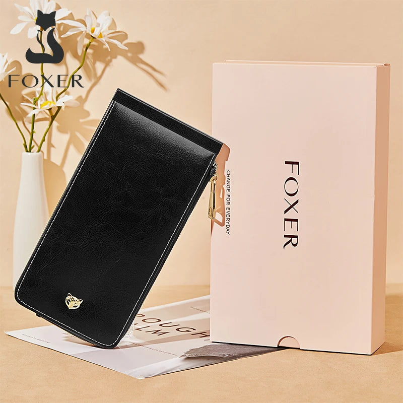 Carteira Feminina de Couro Porta Cartões Modelo Foxer Slim