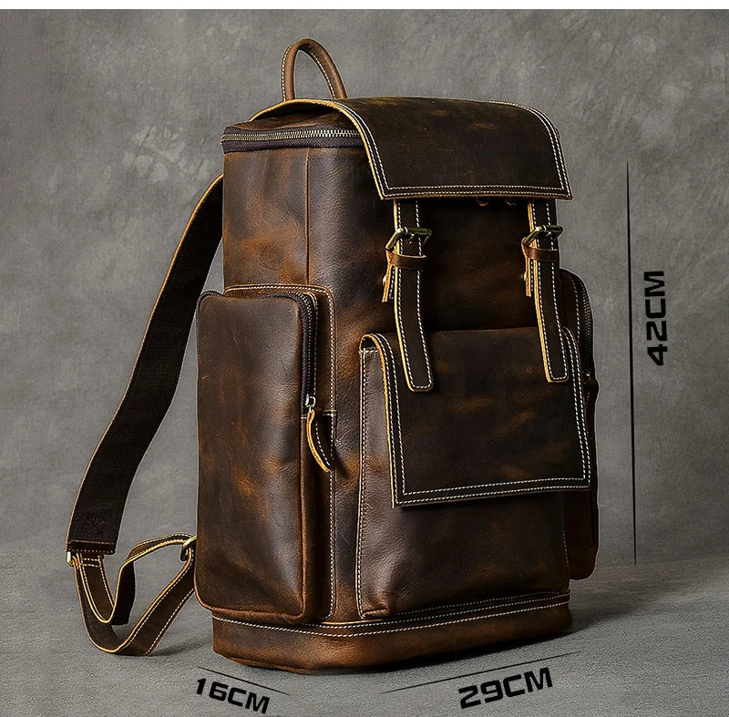 Mochila Masculina de Couro Legítimo para Notebook – Modelo Horse!