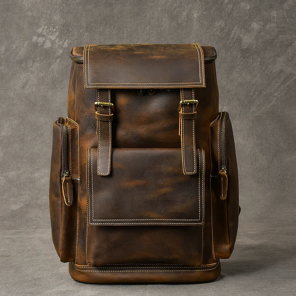 Mochila Masculina de Couro Legítimo para Notebook – Modelo Horse!