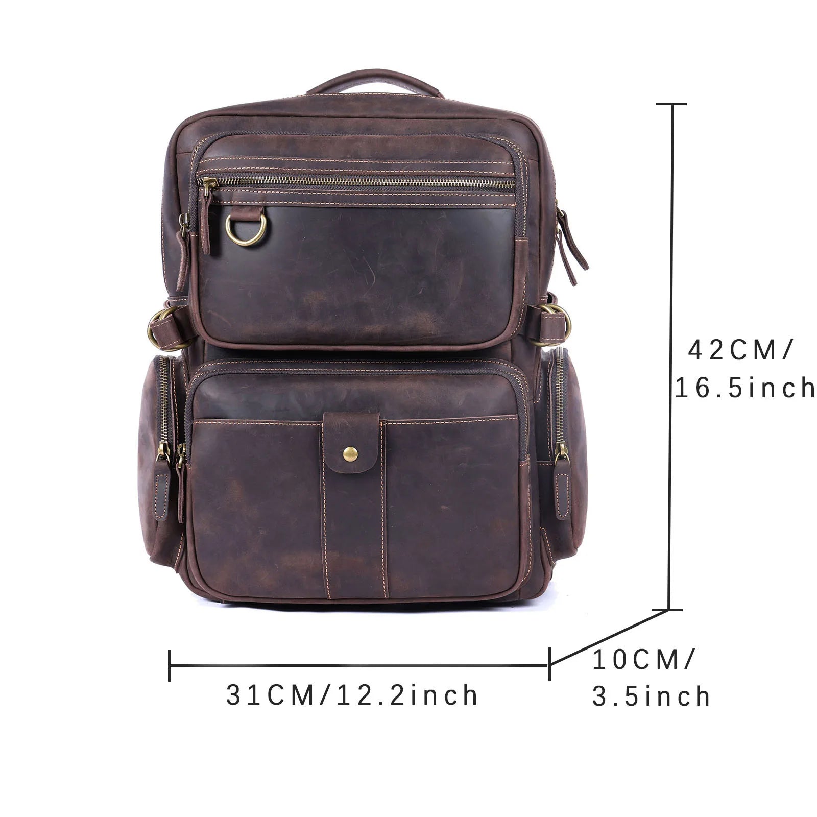 Mochila Masculina de Couro Original para Laptop – Modelo Prestige