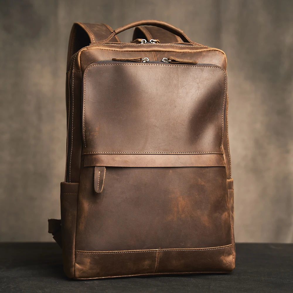 Mochila de Couro para Notebook – Modelo Vintage