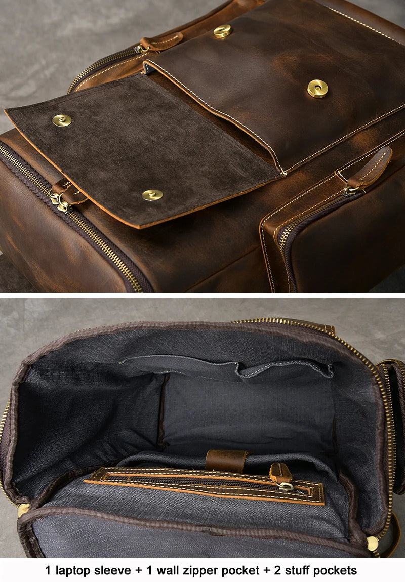 Mochila Masculina de Couro Legítimo para Notebook – Modelo Horse!